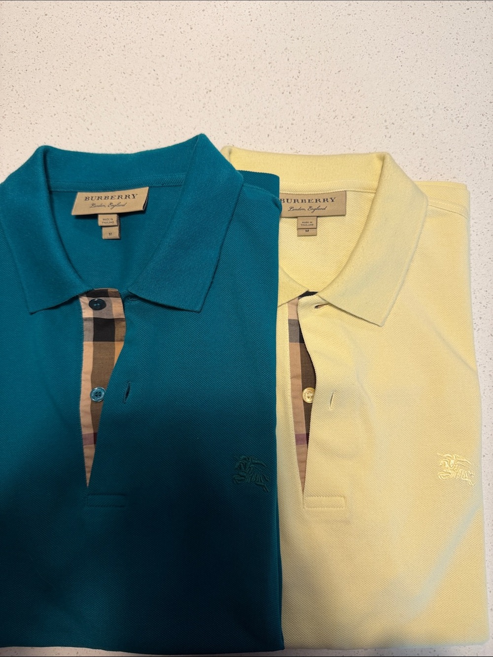 Burberry Men’s Polo Pair - Teal and Pale Yellow